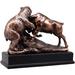 Ebros Gift Ebros Wall Street Stock Market Charging Bull Goring Bear Statue Resin in Brown/Gray | 9 H x 10 W x 3 D in | Wayfair TON53223EBRC2