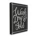 Stupell Industries Wash Dry & Fold Curved Loop Border Black White - Textual Art Canvas/Metal in Black/White | 40 H x 30 W x 1.5 D in | Wayfair