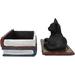 The Holiday Aisle® Beahn Ebros Wicca Witching Hour Mystical Cat Sitting on Book Figurine Resin in Black | 4.75 H x 4.25 W x 3.25 D in | Wayfair