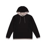 LAT 6996 Men's Adult Statement Fleece Pullover Hoodie in Black/Titanium size Large | Ringspun Cotton