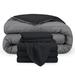 Bare Home 1800 Premium Microfiber Reversible Bed-In-A-Bag Microfiber in Gray/Black | Split King | Wayfair 662187908533