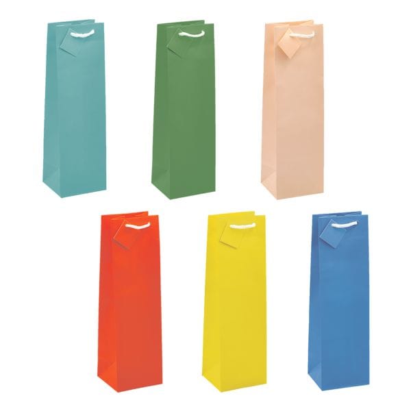 TSI 12er-Pack Flaschen-Geschenktaschen »Trendfarben« türkis, 10x33x9 cm Image