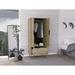 Loon Peak® Camerun Modern 2-Door Bedroom Closet, One Drawer, Steel Legs Manufactured Wood in Brown | 74.02 H x 130.07 W x 20.08 D in | Wayfair
