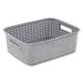 Sterilite Short Weave Wicker Pattern Plastic Basket Plastic in Gray | 5.25 H x 15 W x 12.25 D in | Wayfair 18 x 12726A06