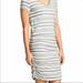 Athleta Dresses | Athleta Topanga Striped V Neck Dress Size Small | Color: Gray/White | Size: S
