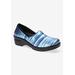 Extra Wide Width Women's Laurie Slip On by Easy Street in Multi Metallic Stripes (Size 11 WW)