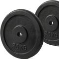 KK Cast iron Weight Plate Set. 1 Inch Cast iron Weight Disc Pair. 2 x 2.5kg, 5kg or 20kg Barbell Weight Plates. Dumbbell Plates for Home or Gym Training or Weightlifting. (2 X 20KG)