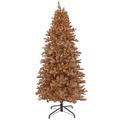National Tree Company Rose Gold Fir Flocked/Frosted Christmas Tree w/ LED Lights, Metal in Black | 56 W in | Wayfair XRG13-304L-90