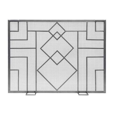 Minuteman International Wright Design Fireplace Screen, 44 Inch Long, Graphite Finish