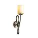 Justice Design CandleAria Capellini 1-light Brushed Nickel Wall Sconce, Cream Cylinder - Melted Rim Shade - Silver