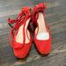 J. Crew Shoes | Jcrew Red Suede Shoes Size 6 | Color: Red | Size: 6