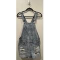 American Eagle Outfitters Jeans | American Eagle Distressed Shortalls Overalls | Color: Blue | Size: S