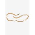 Women's Yellow Gold-Plated Sterling Silver Ankle Bracelet (7.5Mm), 10 Inches by PalmBeach Jewelry in Gold