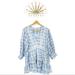 Free People Tops | Free People Blue Time Out Tiered Lace Tunic Top | Color: Blue/White | Size: M