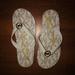 Michael Kors Shoes | Michael Kors Flip Flops Sandals | Color: Gold/White | Size: 6