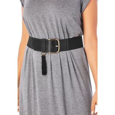 Women's Stretch Tassel Belt by Accessories For All in Black (Size L)