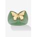 Women's 14K Yellow Gold Genuine Green Jade Butterfly Ring by PalmBeach Jewelry in Gold (Size 6)