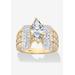 Women's Gold over Sterling Silver Marquise Cut Engagement Ring by PalmBeach Jewelry in Gold (Size 9)