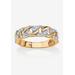 Women's Gold & Sterling Silver Link Ring with Diamonds by PalmBeach Jewelry in Gold (Size 9)