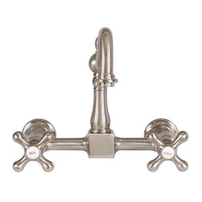 Randolph Morris Wall Mounted Bridge Utility Faucet - Metal Cross Handles RMK6MC-BN