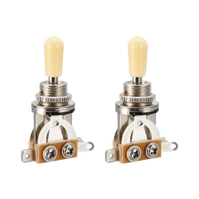 3-Way Pickup Selector Toggle Switch for Electric Guitar Cream Tip Knob 2pcs