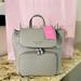 Kate Spade Bags | Kate Spade Pebbled Leather Small Flap Backpack. | Color: Gray/Silver | Size: Os