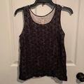 J. Crew Tops | J Crew Black Lace Tan Layered Sleeveless Shell Tank Top | Color: Black/Cream | Size: 2