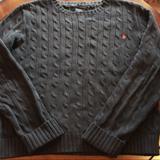 Ralph Lauren Sweaters | Dark Grey Ralph Lauren Vintage Knit Sweater | Color: Red | Size: Xl