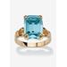 Women's Yellow Gold Plated Simulated Birthstone Ring by PalmBeach Jewelry in December (Size 10)