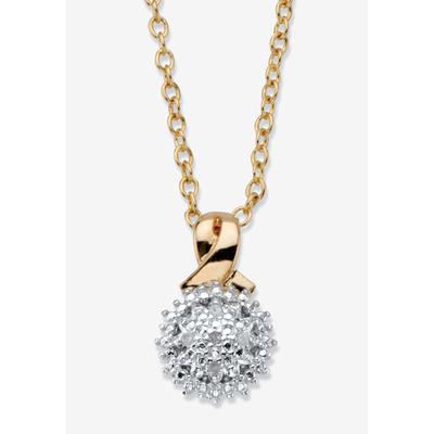 Women's Gold-Plated Diamond Accent Cluster Pendant with 18" Chain by PalmBeach Jewelry in Gold
