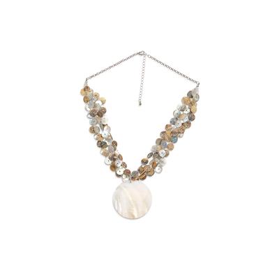 Women's Shell Medallion Necklace by Accessories For All in Natural