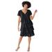 Plus Size Women's Three-Tier Dress by Woman Within in Black (Size 22 W)