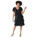 Plus Size Women's Three-Tier Dress by Woman Within in Black (Size 18 W)
