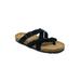 Women's Suede Leather Braided Criss Cross Footbed Sandal by GaaHuu in Black (Size 9 M)