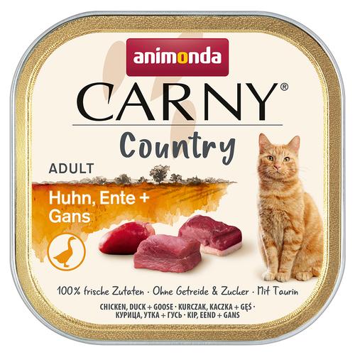 Sparpaket 32x100g animonda Carny Country Adult Huhn, Ente + Gans Katzenfutter nass