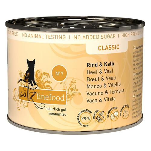 12x200g Rind & Kalb catz finefood Katzenfutter nass