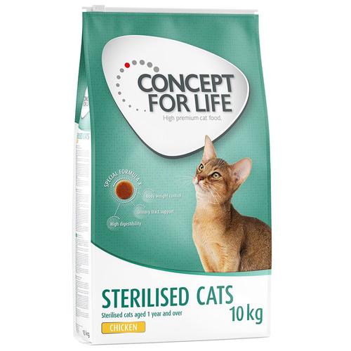 10 kg Sterilised Cats Huhn Concept for Life Katzenfutter trocken