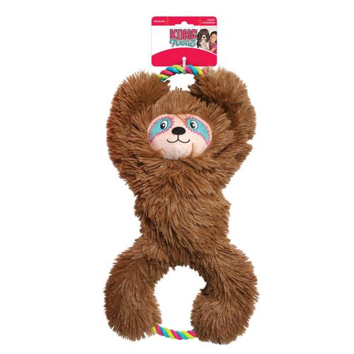 KONG Tuggz™ Sloth, braun, 42cm großes Faultier, Hundespielzeug
