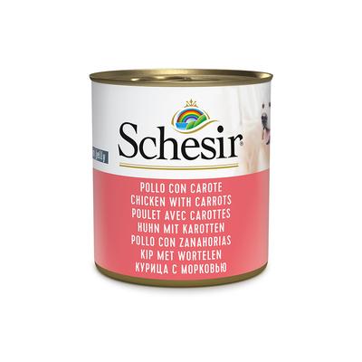 12x 285g Schesir Huhn mit Karotten Nassfutter für Hunde