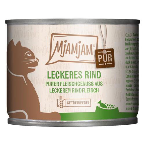 24x200g leckeres Rind pur MjAMjAM Katzenfutter nass