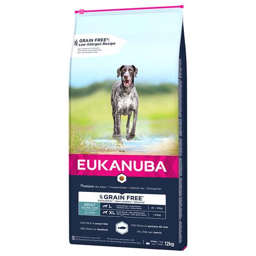 12kg Eukanuba Grain Free Adult Large Dogs mit Lachs Hundefutter trocken