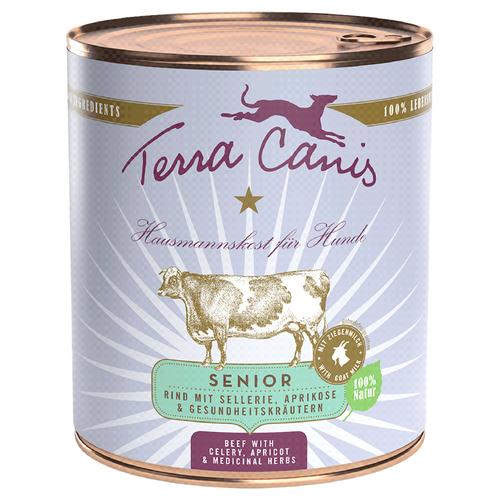 6 x 800 g Terra Canis Senior Getreidefrei Rind mit Sellerie, Aprikose und Gesundheitskräutern...