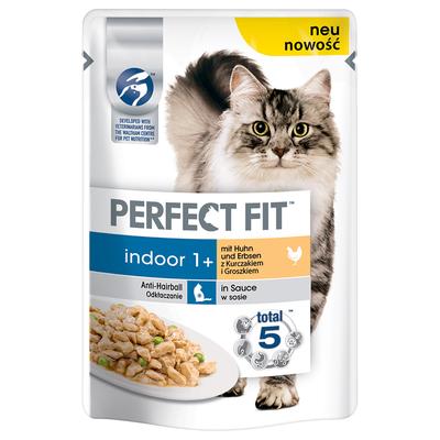 96x 85g Perfect Fit Indoor 1+ Huhn Katzenfutter nass
