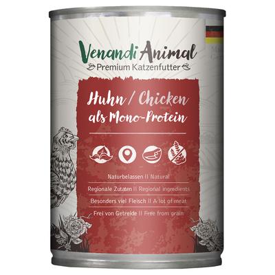 24x400g Venandi Animal Monoprotein Huhn Katzenfutter nass