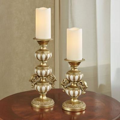 Millea Candleholders Ivory Set of Two, Set of Two, Ivory