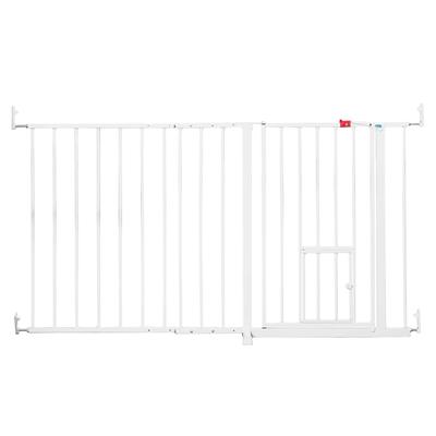 Carlson Absperrgitter extra breit mit Katzentür Höhe 76cm, Breite 129-150cm Hund