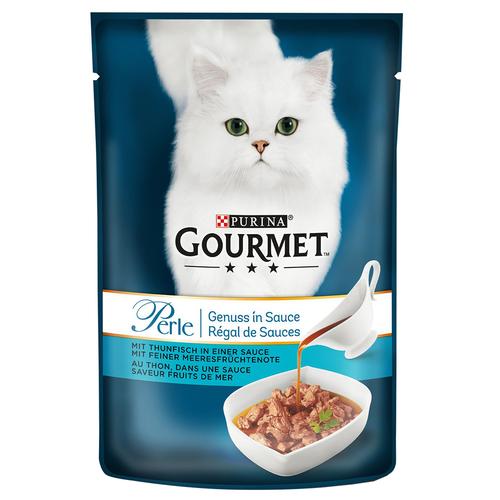 Sparpaket: 52x85g Gourmet Perle Genuss in Soße Thunfisch Katzenfutter nass