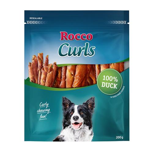 12x 200g Rocco Curls Ente Snacks für Hunde