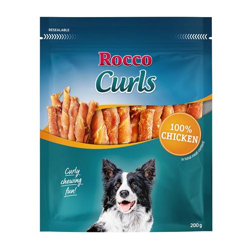 6x 200g Rocco Curls Huhn Snacks für Hunde