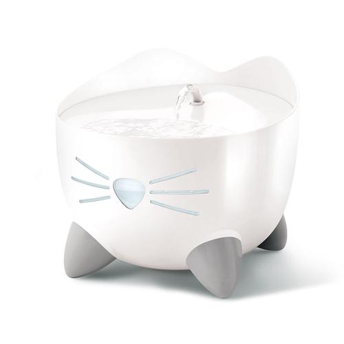 Catit PIXI Trinkbrunnen 2,5l, weiß Katze mit Nachtlicht leiser Betrieb